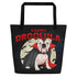 Count Droolula English Bulldog Halloween Large Tote Bag with Pocket