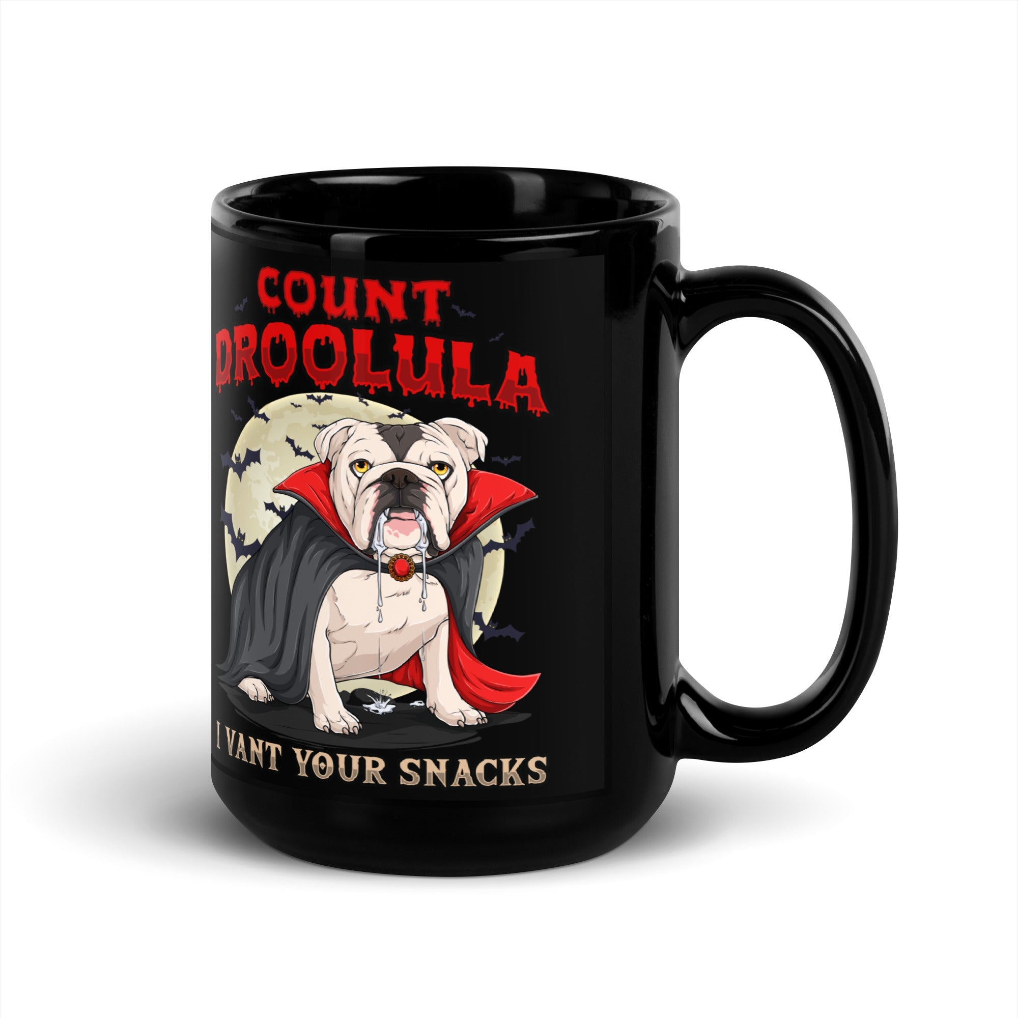 Count Droolula English Bulldog Halloween Mug (15oz)