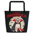Count Droolula French Bulldog Large Tote Bag with Pocket