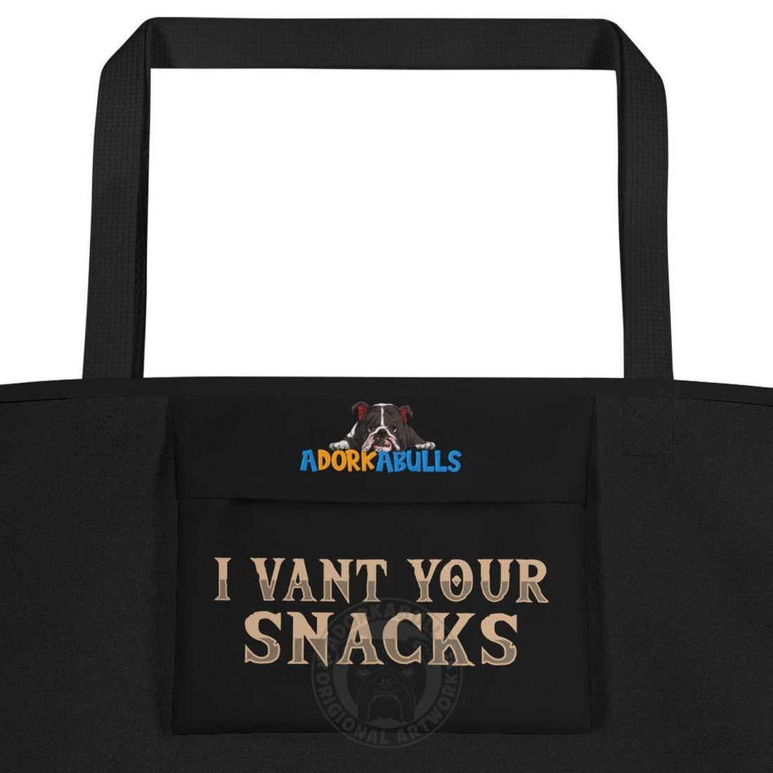 Count Droolula French Bulldog Large Tote Bag with Pocket