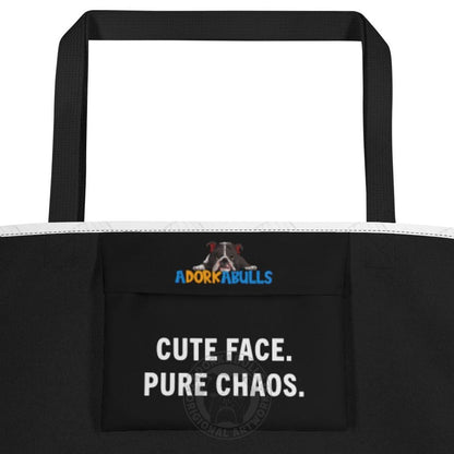 Cutest Pumpkin in the Patch Bulldog &amp; Frenchie Large Tote Bag with Pocket