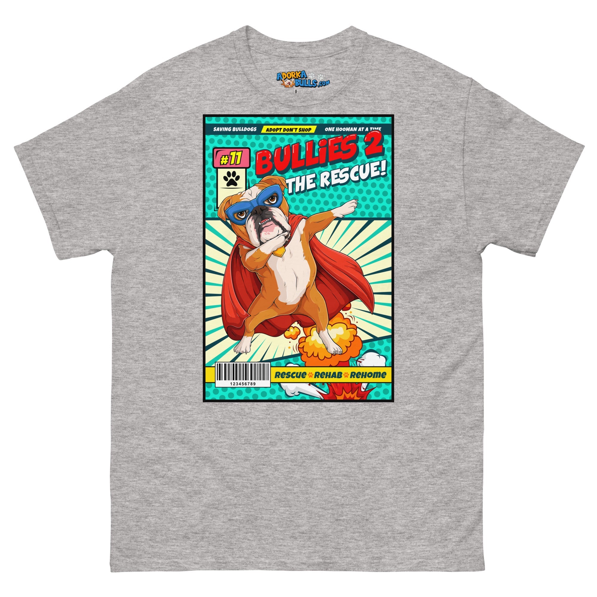 Dabbing Bulldog Superhero Comic Men&