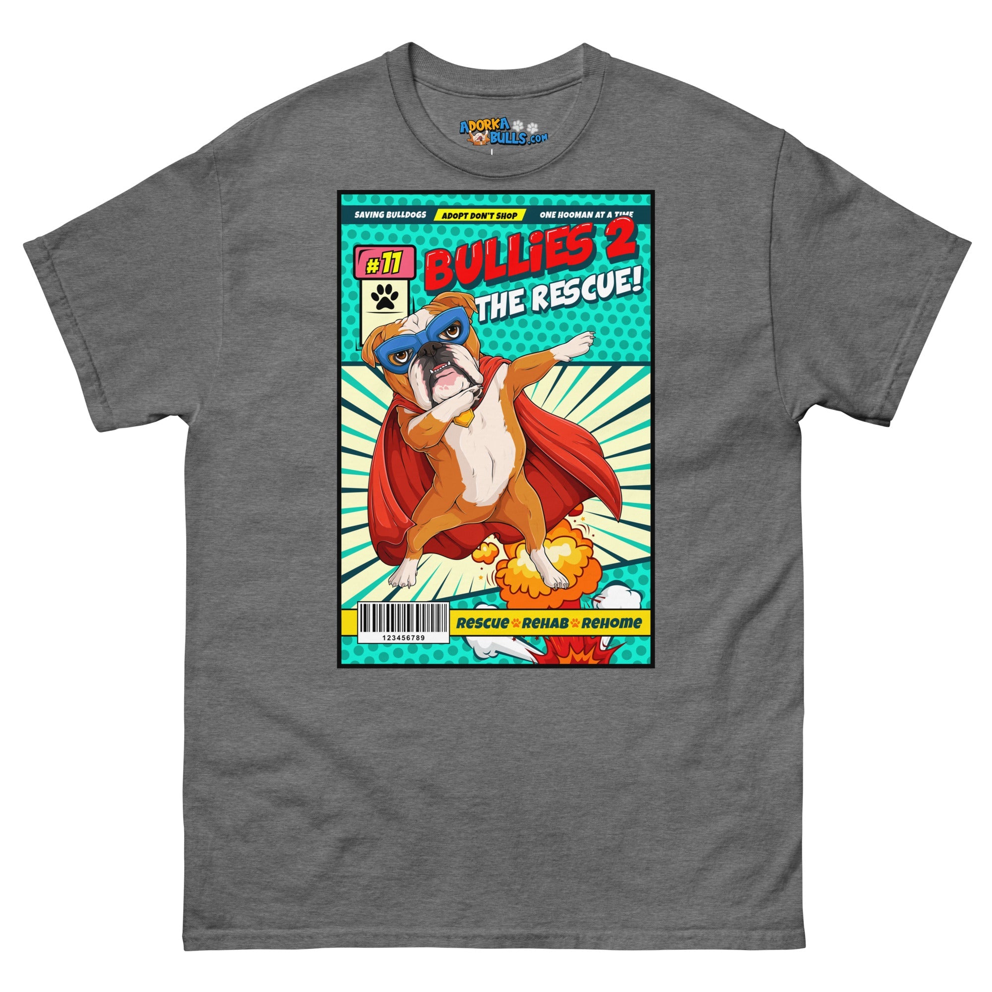 Dabbing Bulldog Superhero Comic Men&