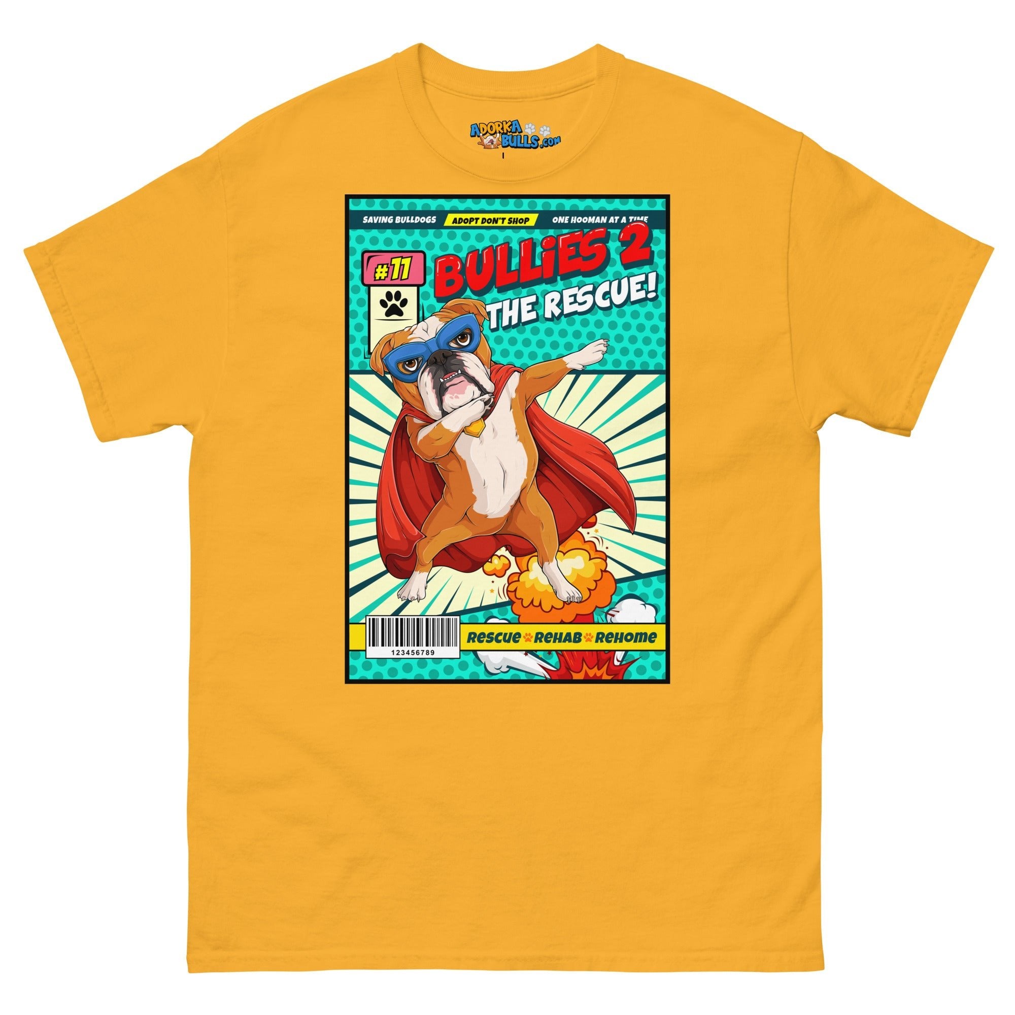 Dabbing Bulldog Superhero Comic Men&