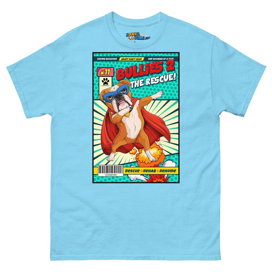Dabbing Bulldog Superhero Comic Men&