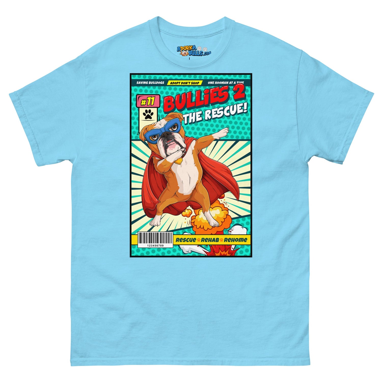 Dabbing Bulldog Superhero Comic Men&