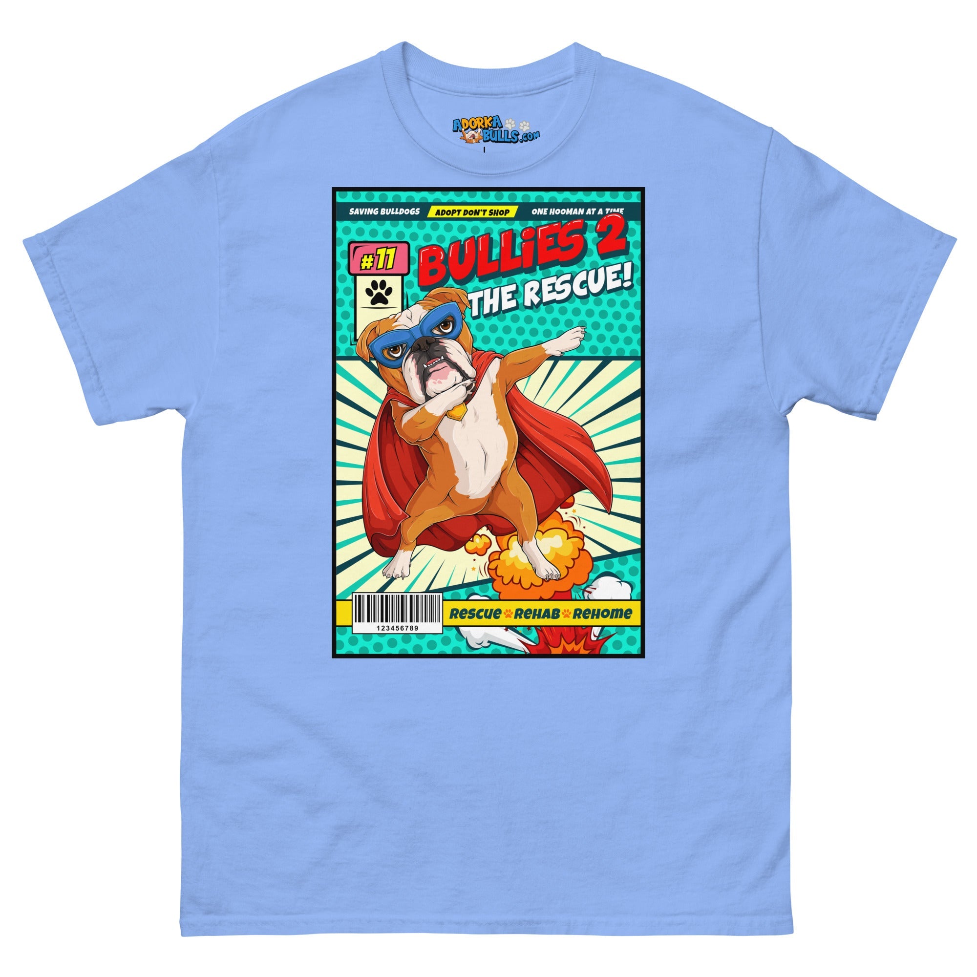 Dabbing Bulldog Superhero Comic Men&