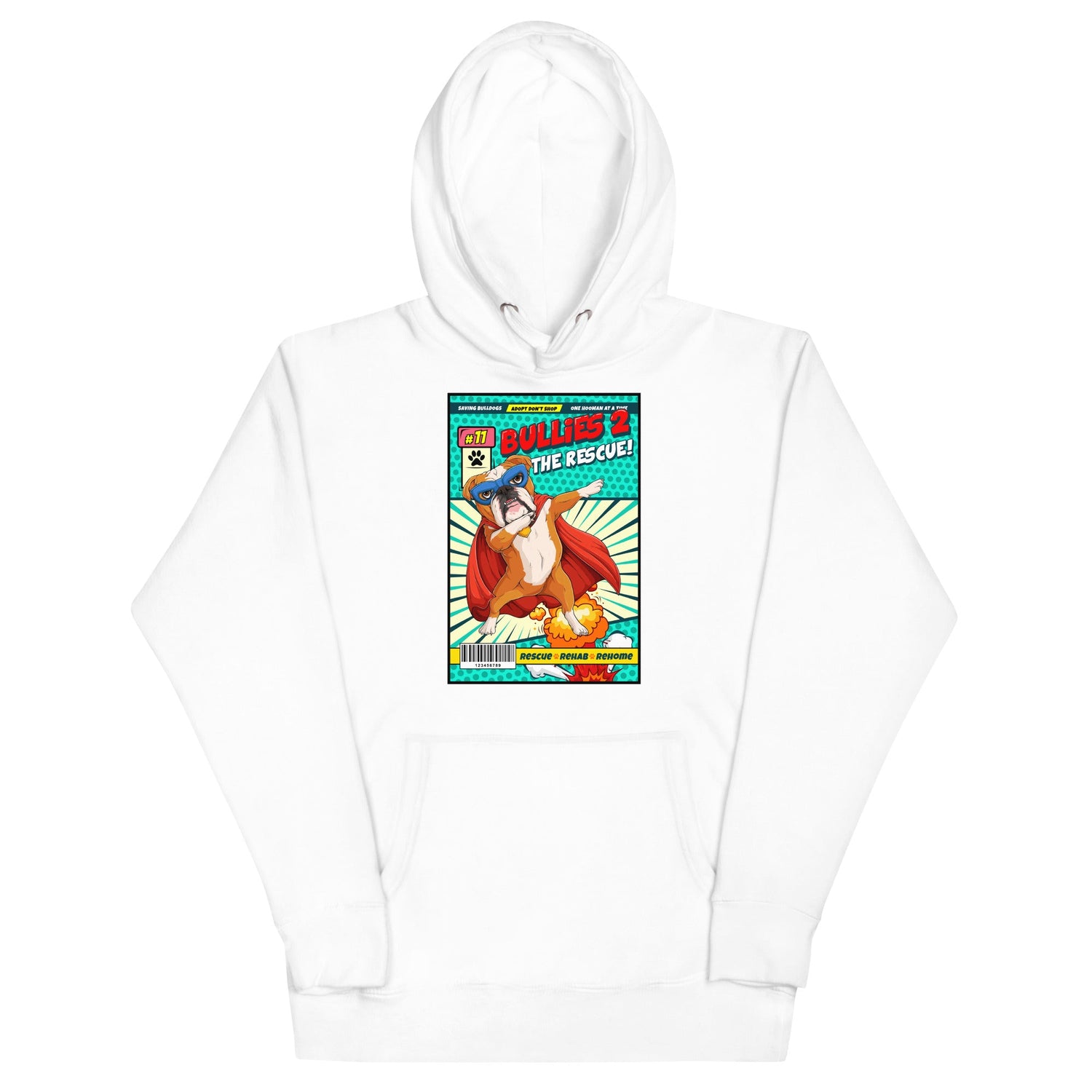 Dabbing Bulldog Superhero Comic Unisex Hoodie