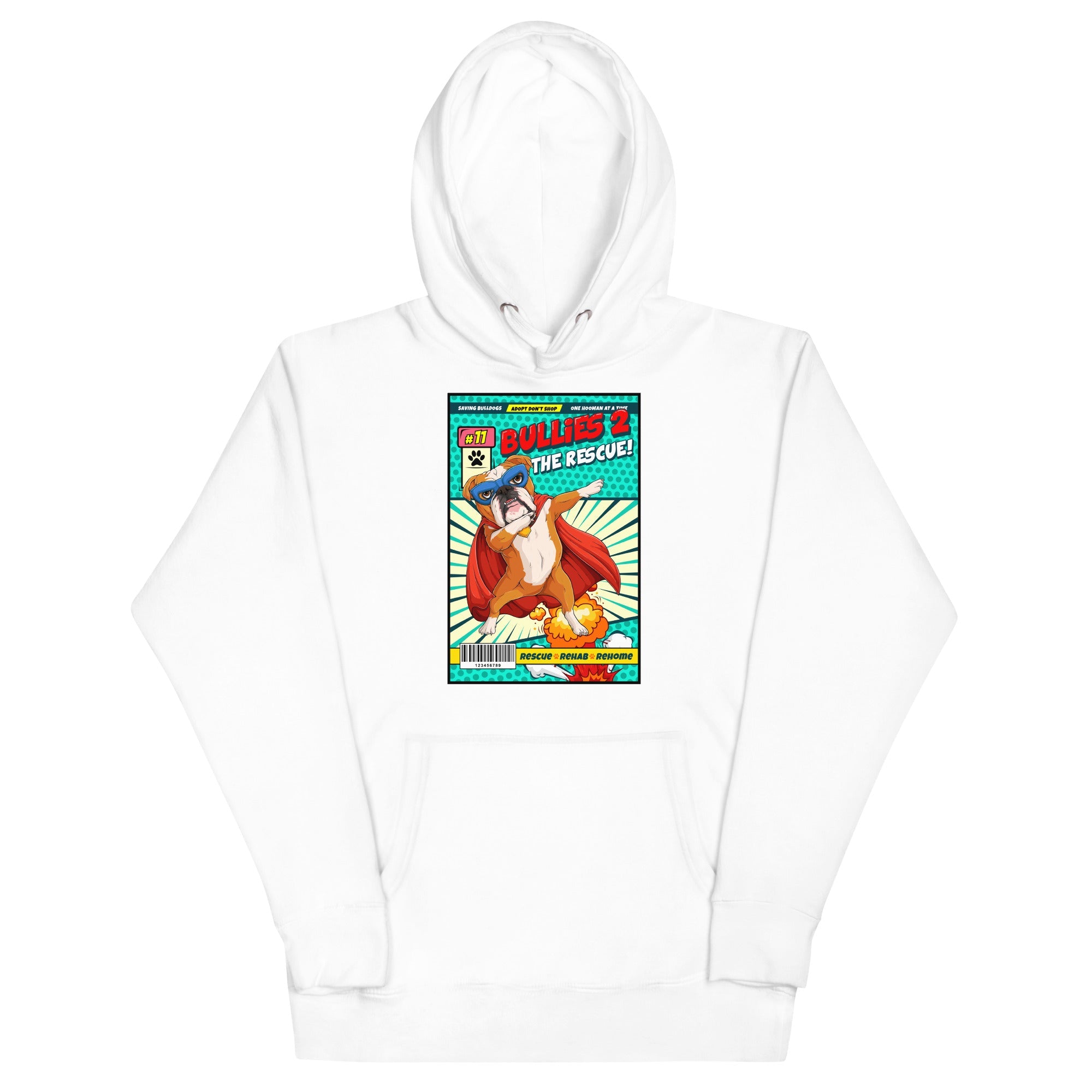 Dabbing Bulldog Superhero Comic Unisex Hoodie