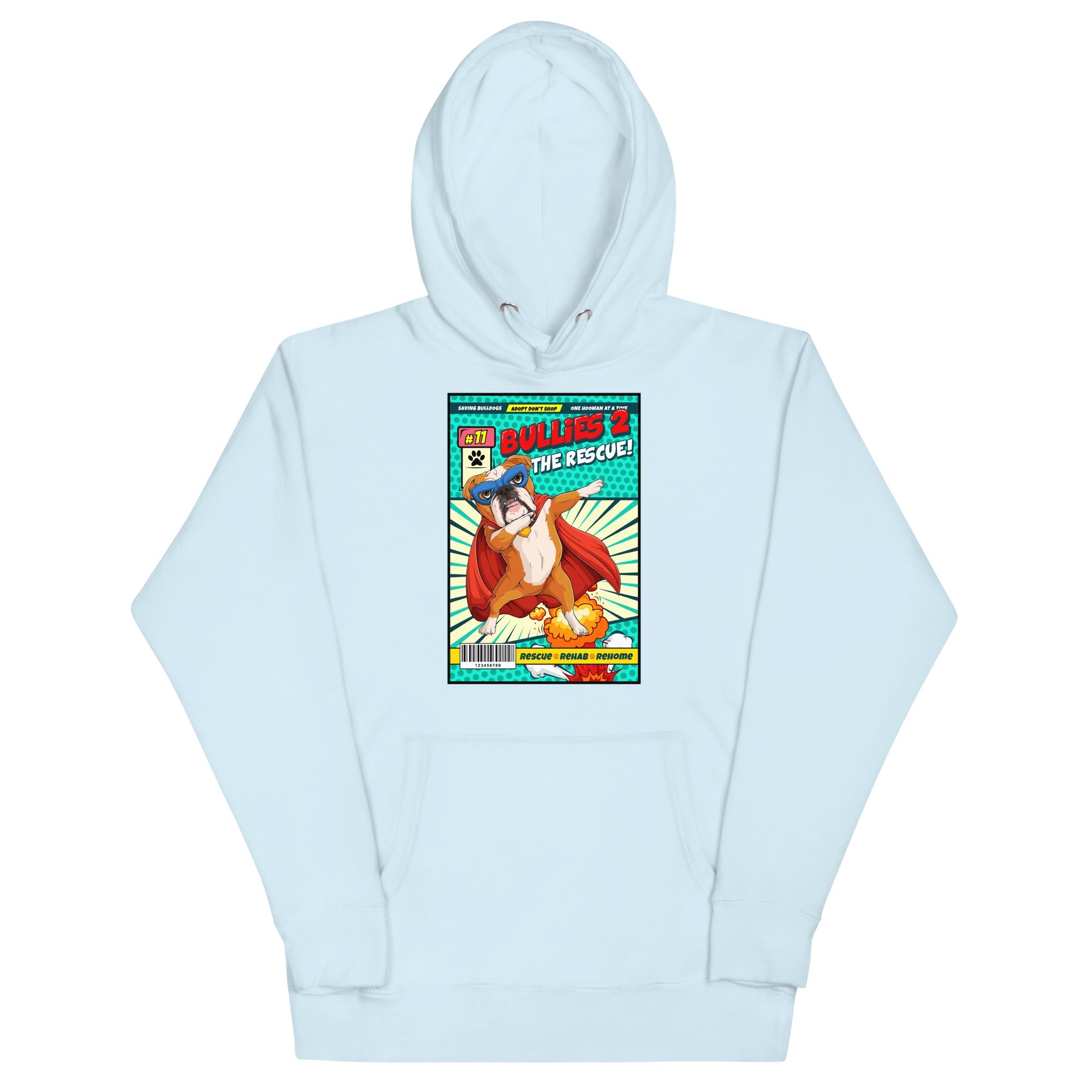 Dabbing Bulldog Superhero Comic Unisex Hoodie