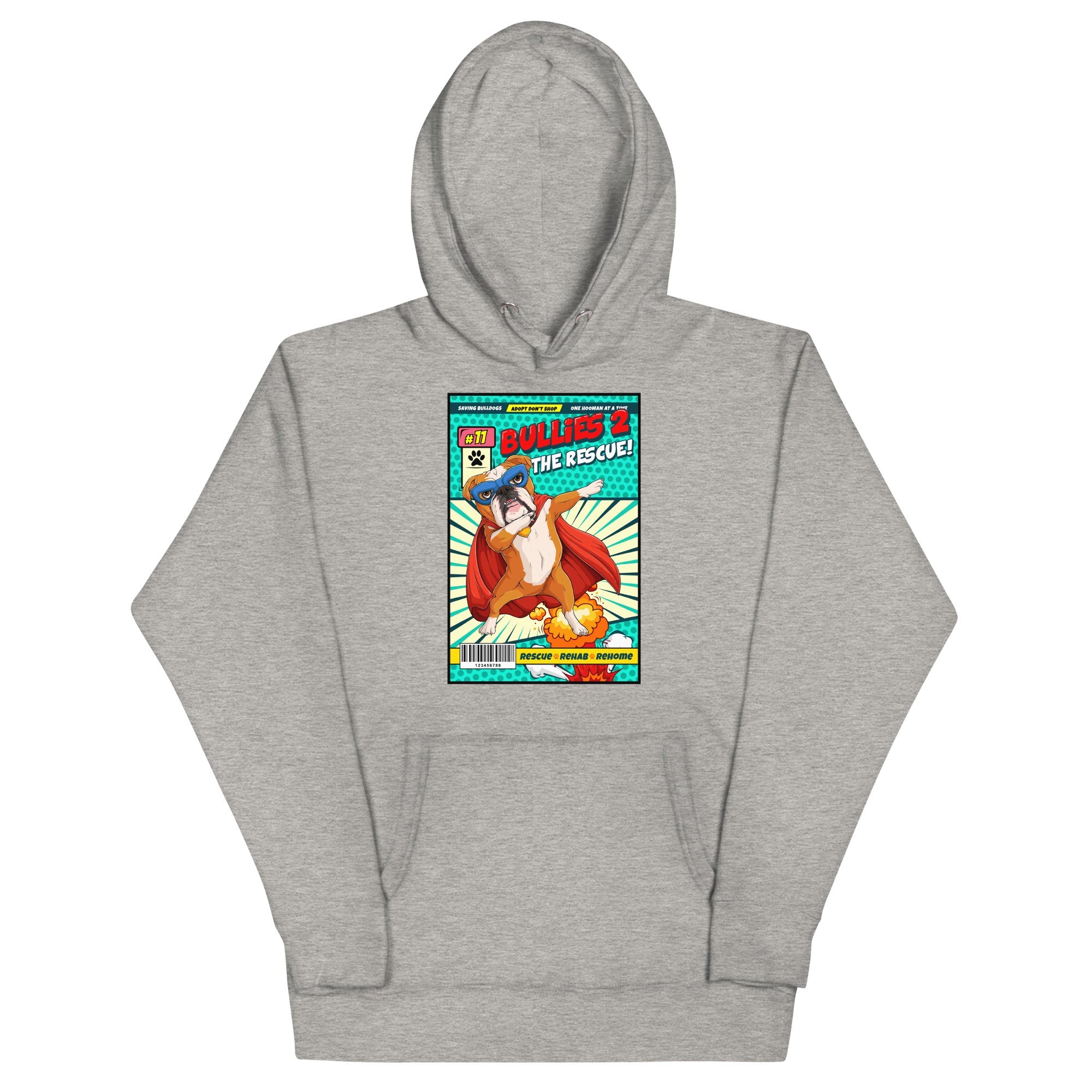 Dabbing Bulldog Superhero Comic Unisex Hoodie