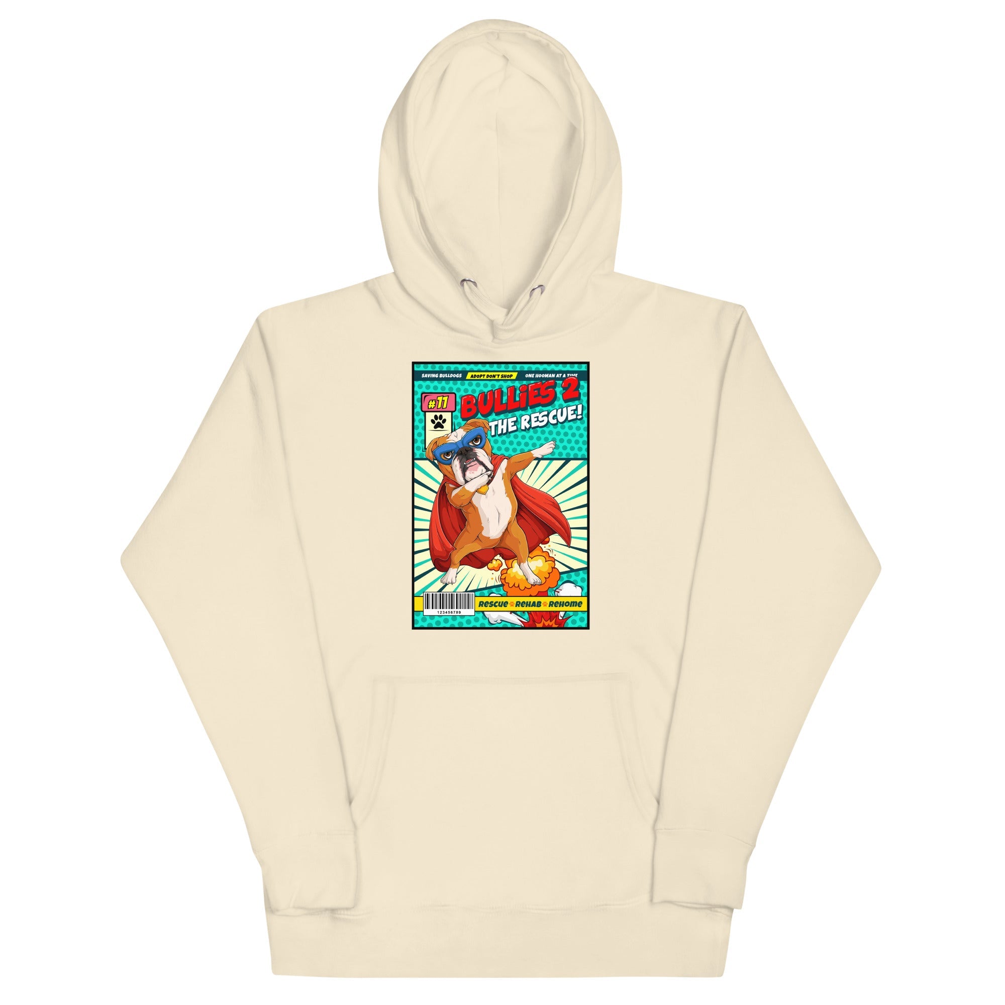 Dabbing Bulldog Superhero Comic Unisex Hoodie
