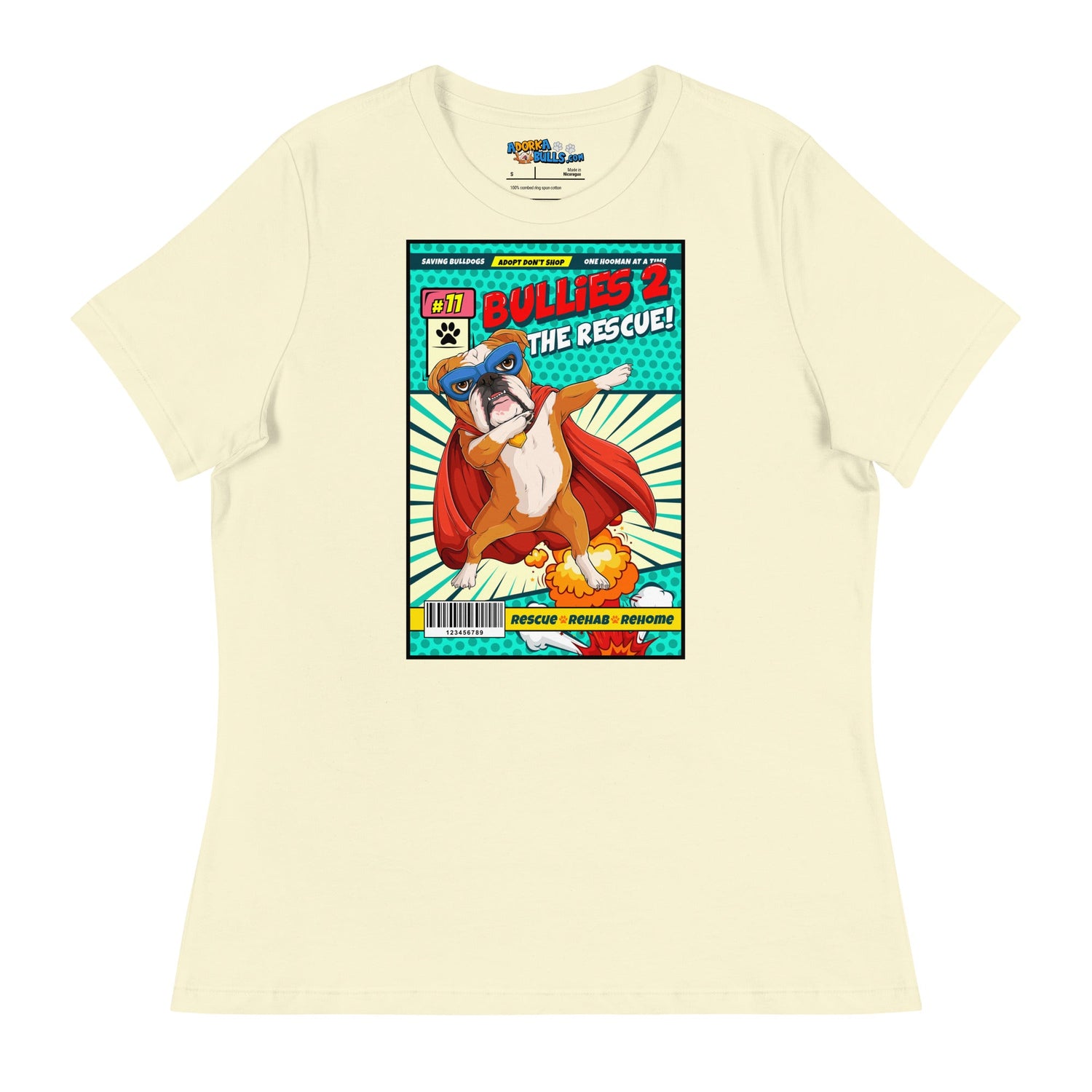 Dabbing Bulldog Superhero Comic Women&