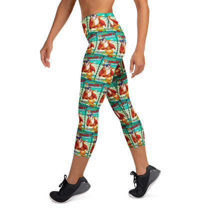 Dabbing Bulldog Superhero Comic Yoga Capri Leggings