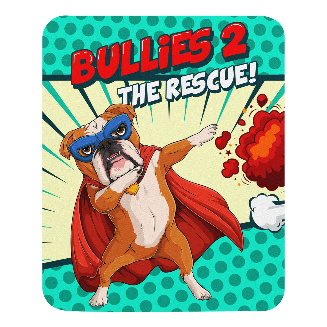Dabbing Bulldog Superhero Mouse Pad