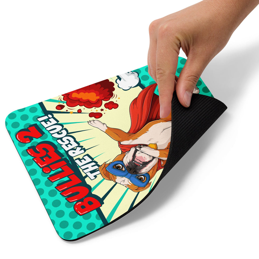 Dabbing Bulldog Superhero Mouse Pad