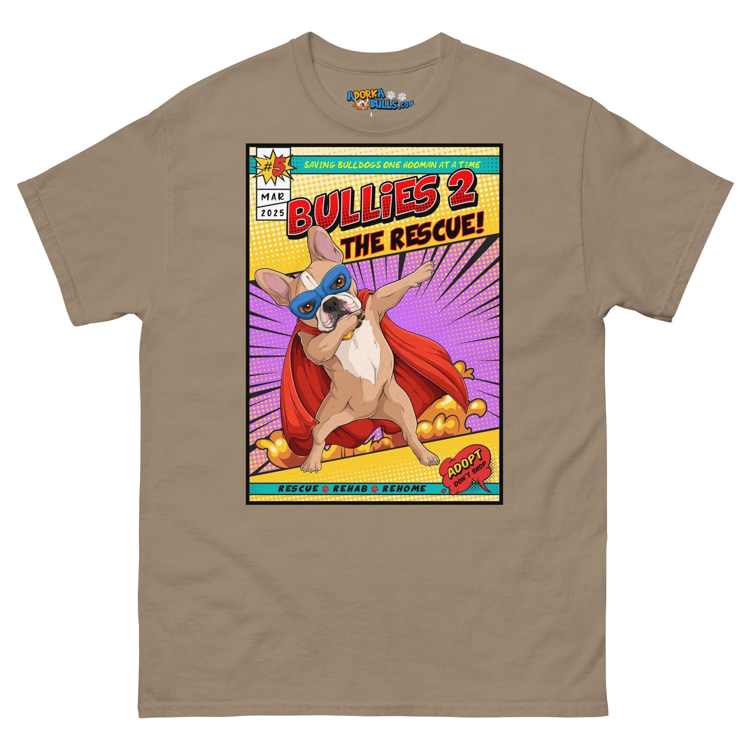 Dabbing Frenchie Superhero Comic Men&