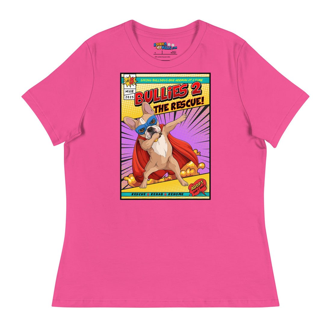Dabbing Frenchie Superhero Comic Women&