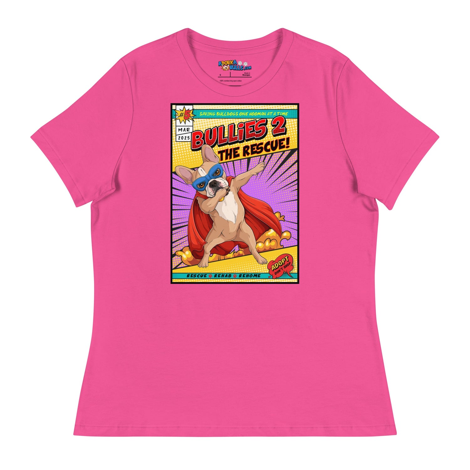 Dabbing Frenchie Superhero Comic Women&