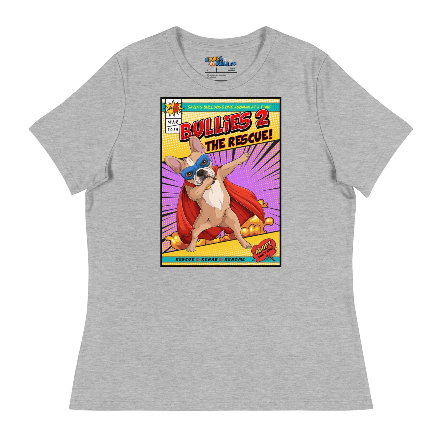 Dabbing Frenchie Superhero Comic Women&