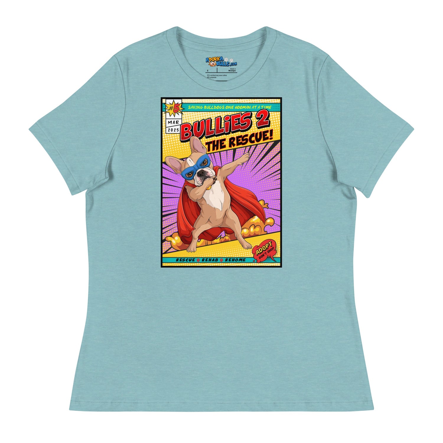 Dabbing Frenchie Superhero Comic Women&