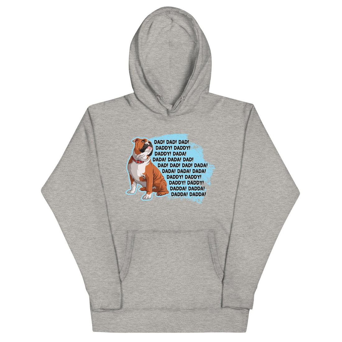 &quot;Dad Daddy Dada&quot; English Bulldog Unisex Hoodie | Red &amp; White Colored