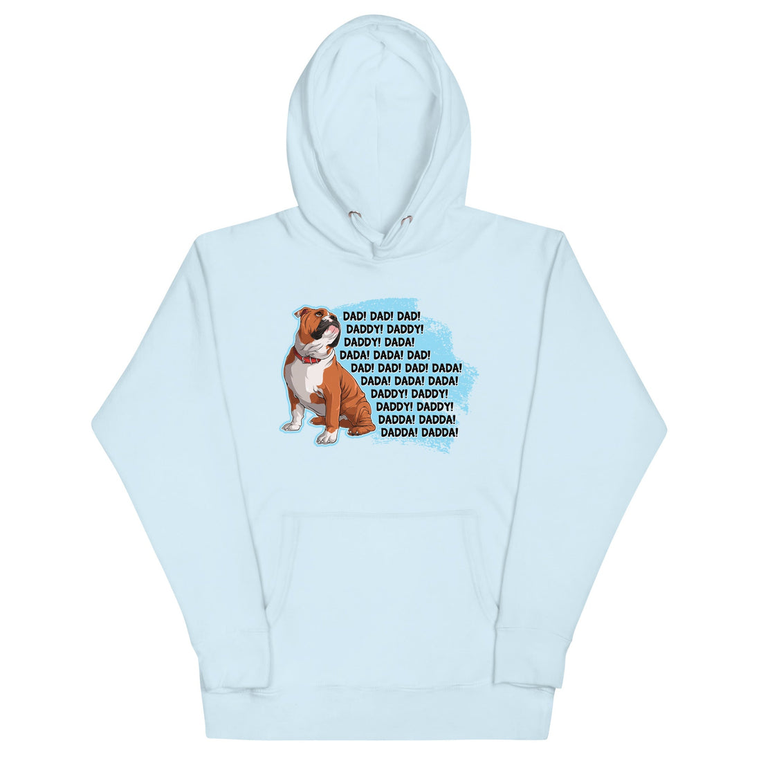 &quot;Dad Daddy Dada&quot; English Bulldog Unisex Hoodie | Red &amp; White Colored