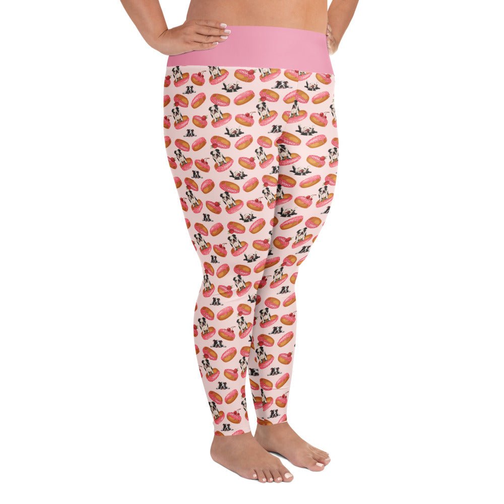 Donuts &amp; Bullies Plus Size Leggings | Black &amp; White Colored