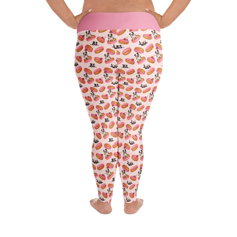 Donuts &amp; Bullies Plus Size Leggings | Black &amp; White Colored