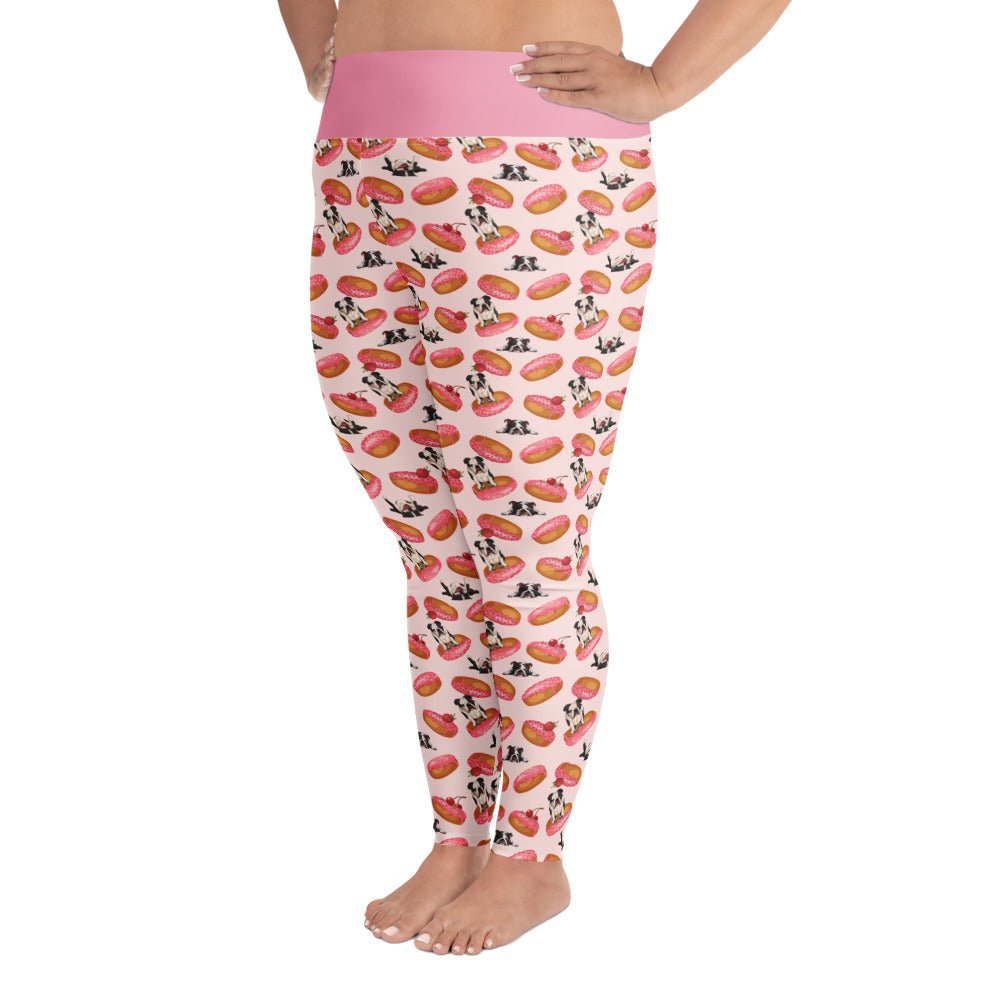 Donuts &amp; Bullies Plus Size Leggings | Black &amp; White Colored