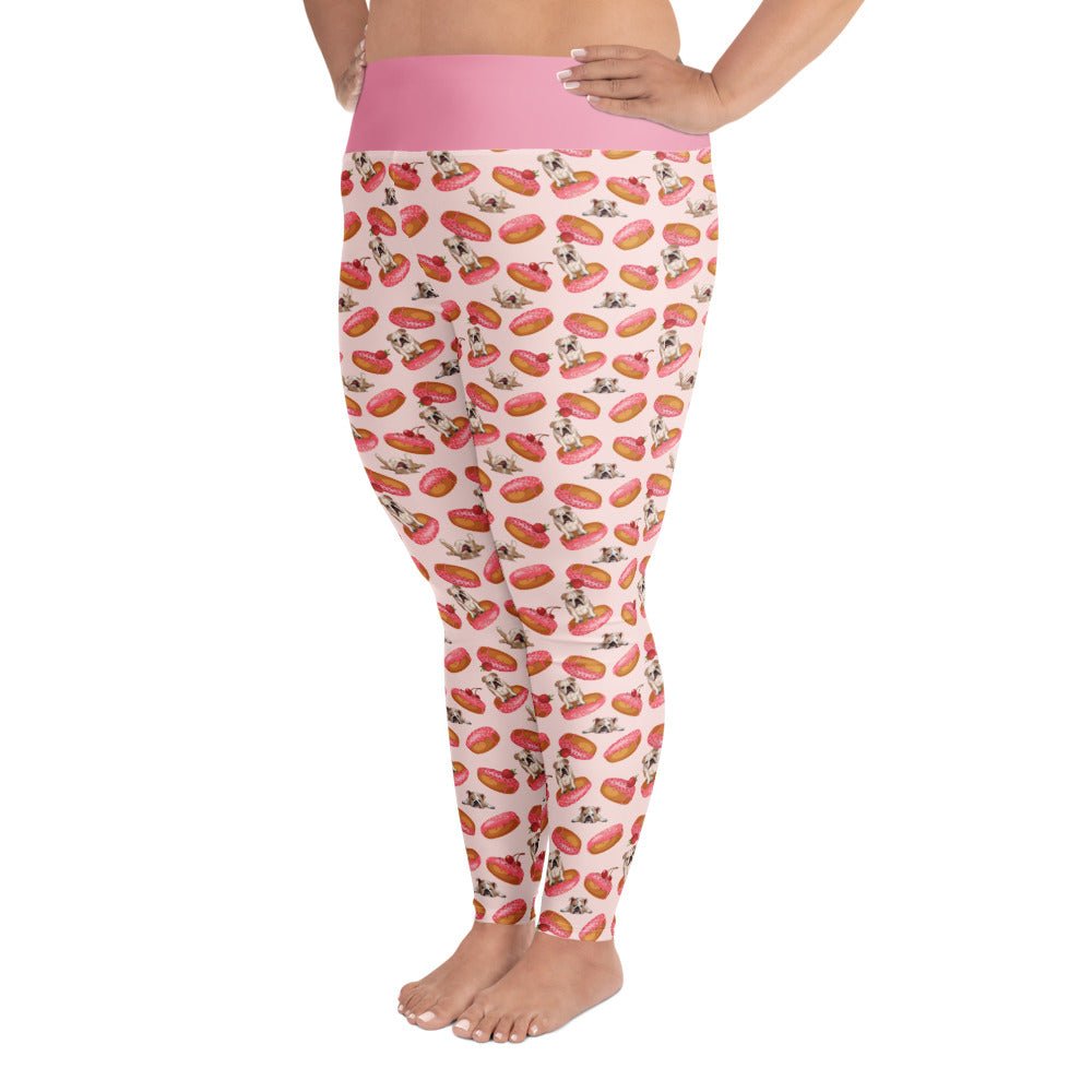 Donuts &amp; Bullies Plus Size Leggings | Fawn &amp; White Colored