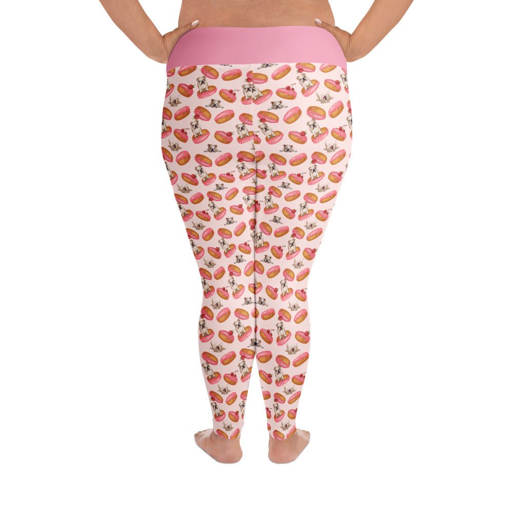 Donuts &amp; Bullies Plus Size Leggings | Fawn &amp; White Colored