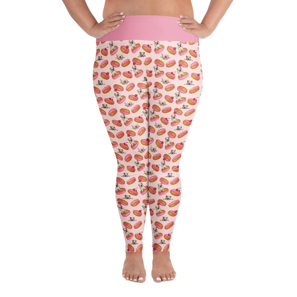 Donuts &amp; Bullies Plus Size Leggings | Fawn &amp; White Colored