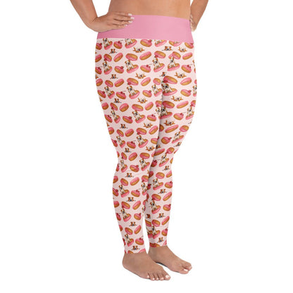 Donuts &amp; Bullies Plus Size Leggings | Red &amp; White Colored