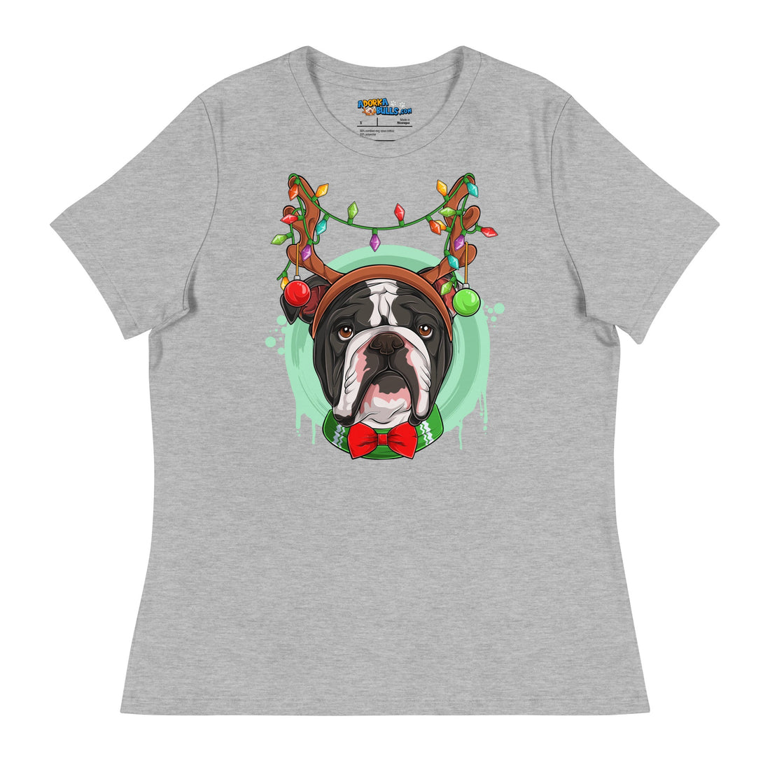 English Wearing Antlers &amp; Christmas Lights Women&