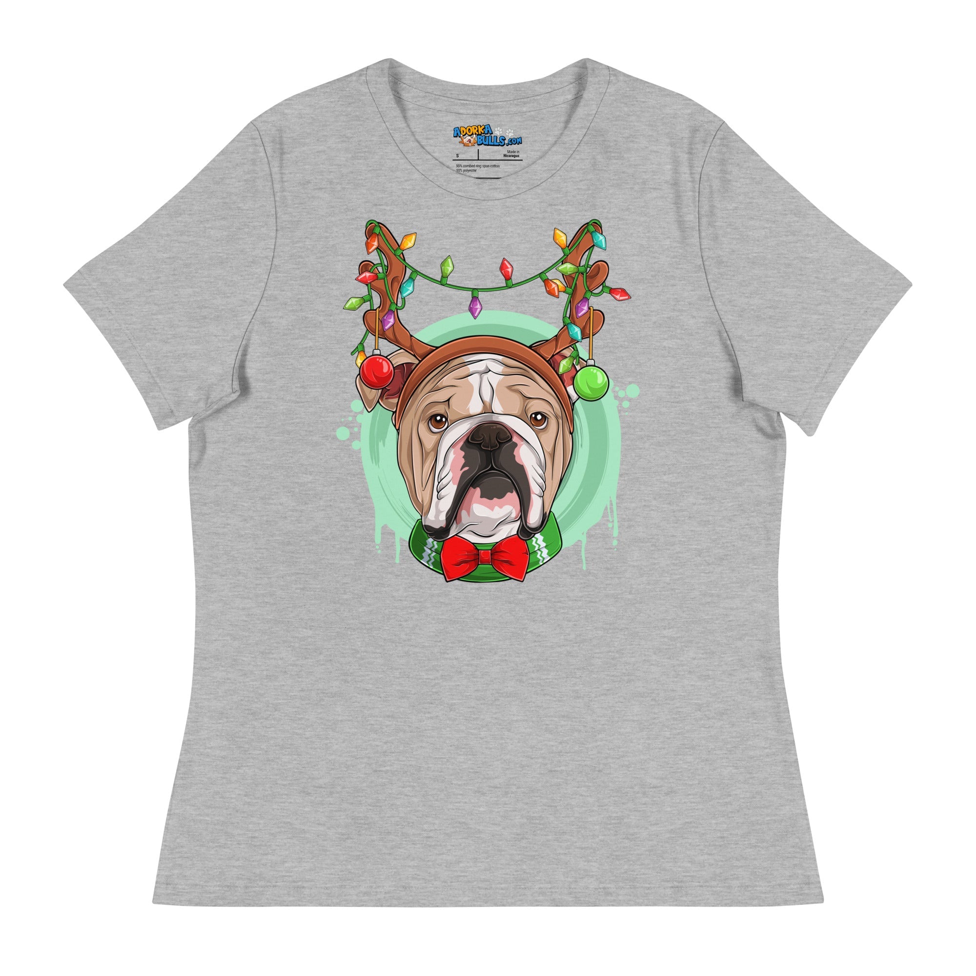 English Wearing Antlers &amp; Christmas Lights Women&