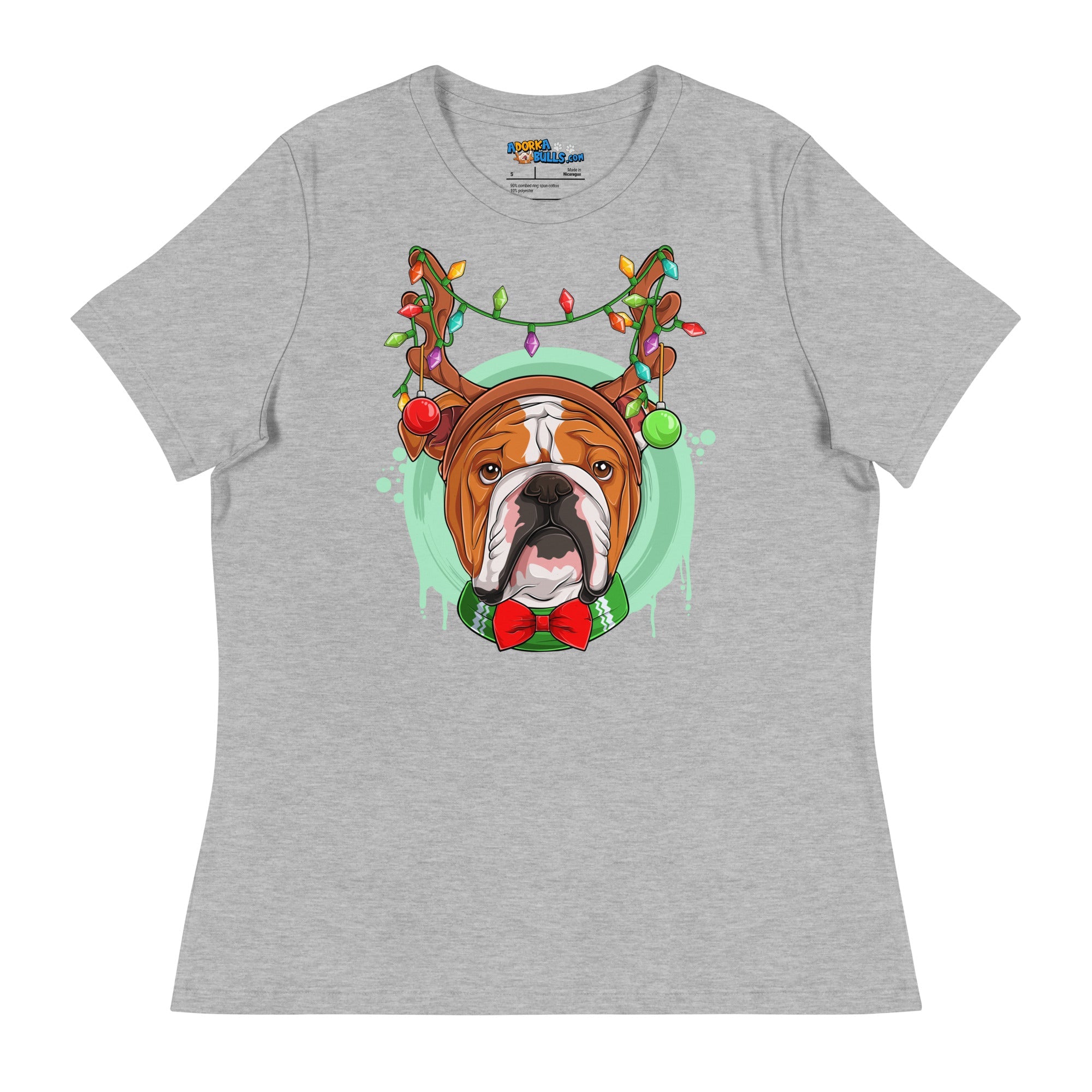 English Wearing Antlers &amp; Christmas Lights Women&