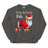 "Fa - La - La - La - La - La Nah" French Bulldog Sweatshirt | Red & White Colored