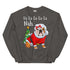 "Fa - La - La - La - La - La Nah" Mrs. Claus Bulldog Sweatshirt | Red & White Colored