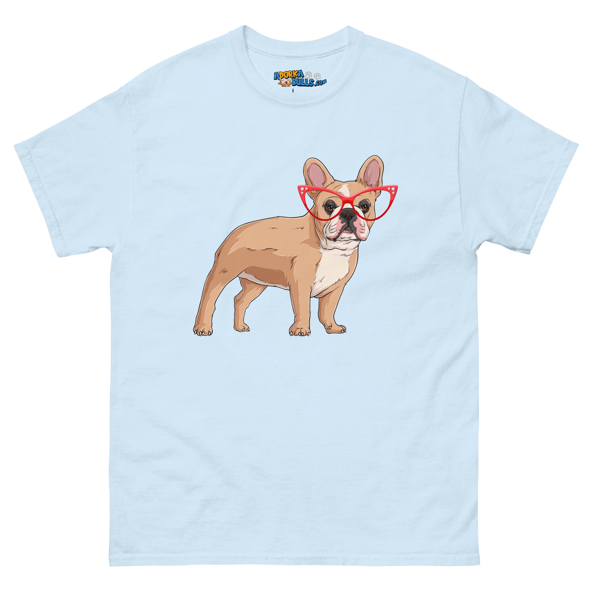 Fashionable Frenchie in Red Glasses Men&