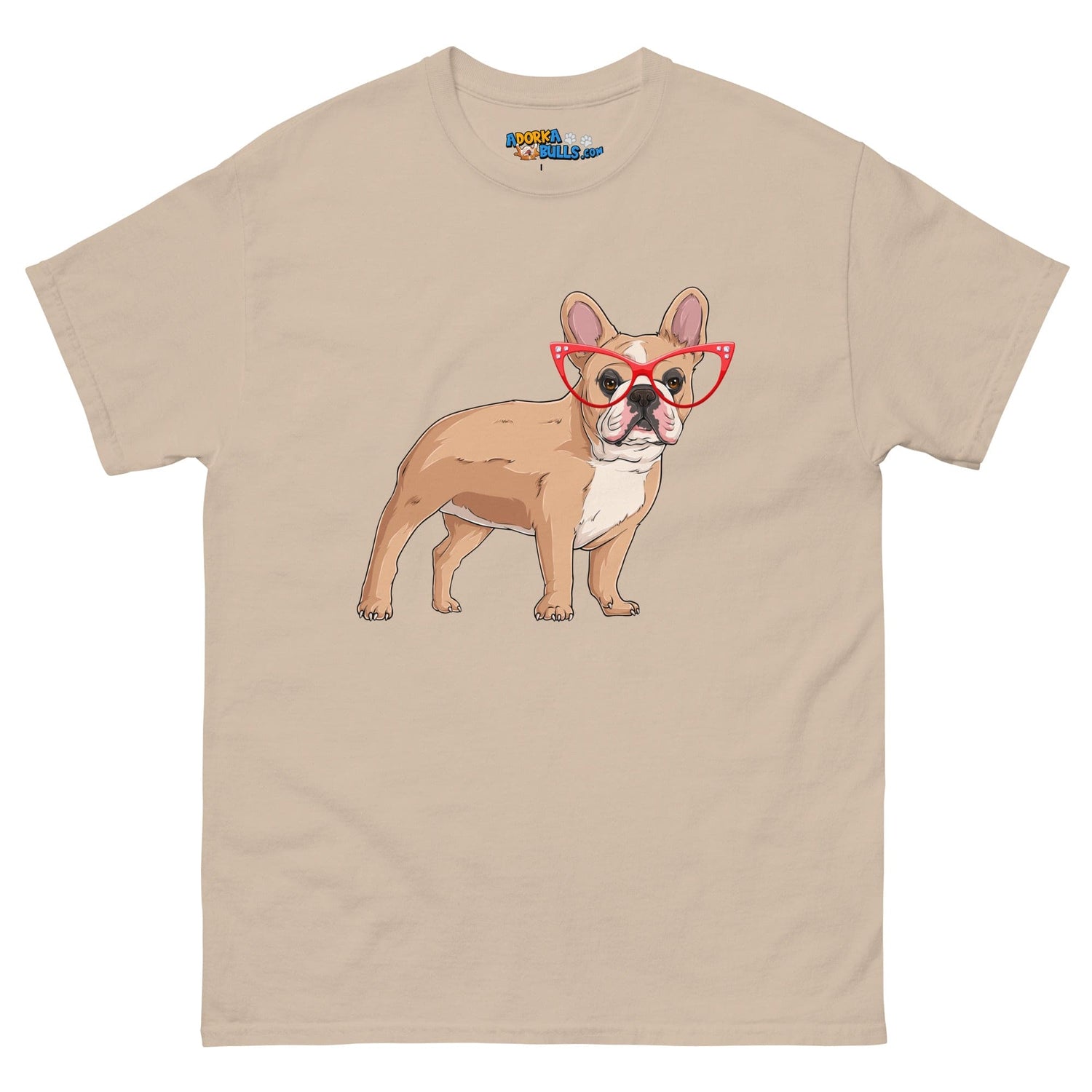 Fashionable Frenchie in Red Glasses Men&