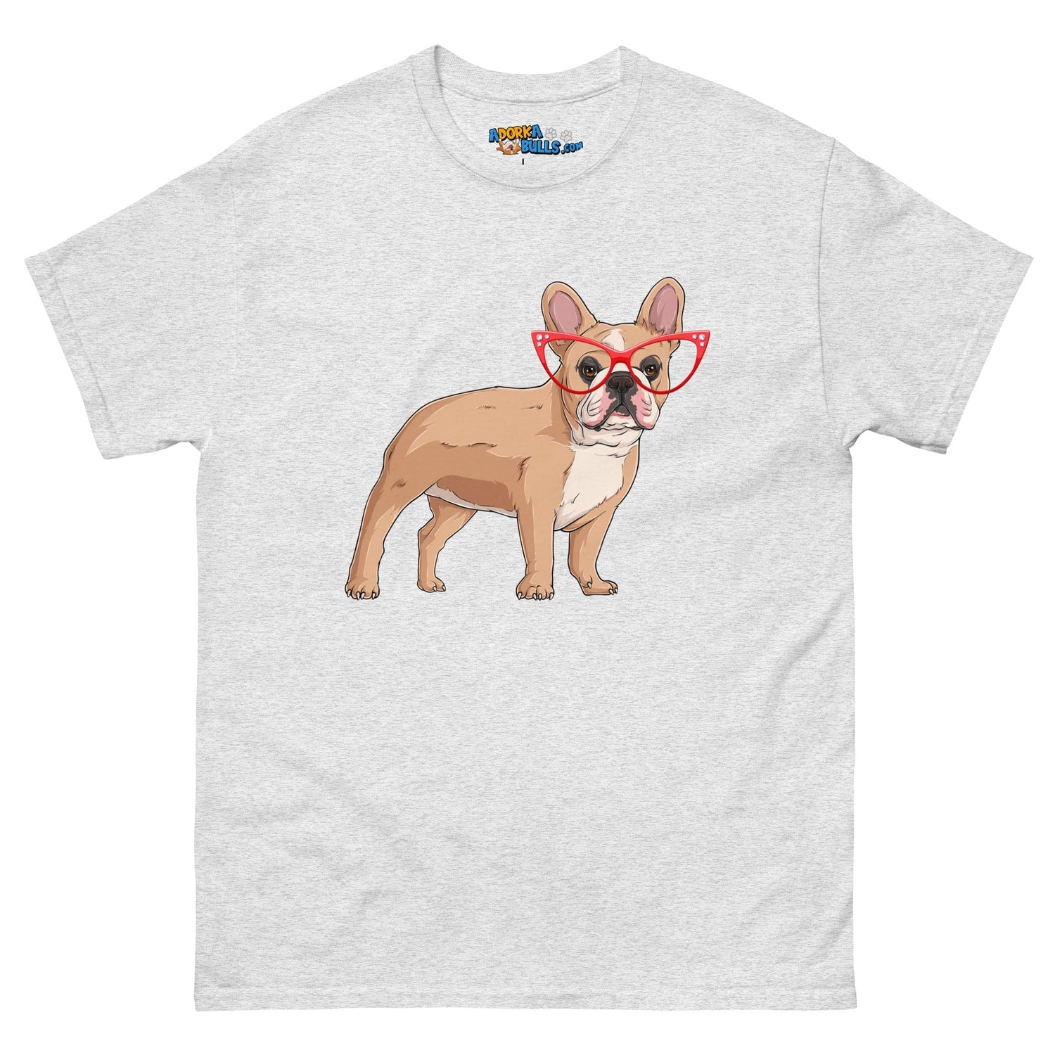 Fashionable Frenchie in Red Glasses Men&