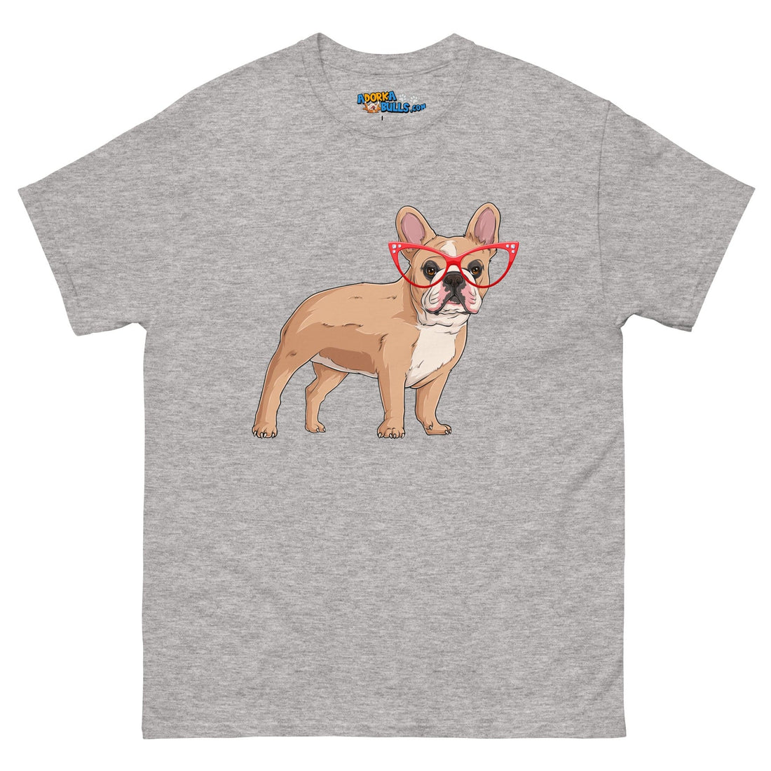 Fashionable Frenchie in Red Glasses Men&