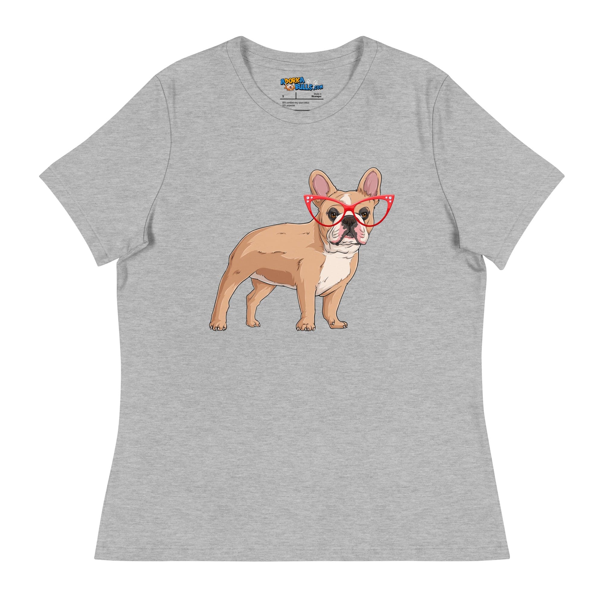 Fashionable Frenchie in Red Glasses Women&