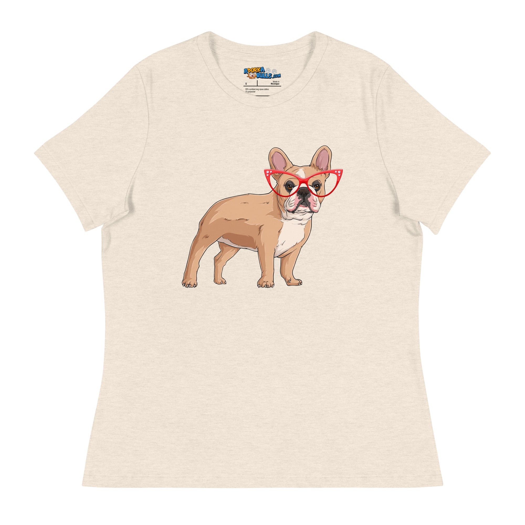 Fashionable Frenchie in Red Glasses Women&