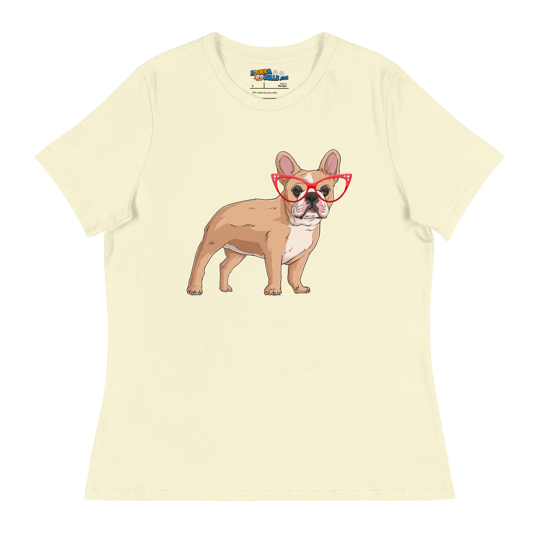 Fashionable Frenchie in Red Glasses Women&