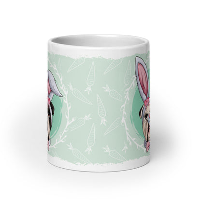 Female Easter Bulldog Mug (20oz) | B&amp;W Colored