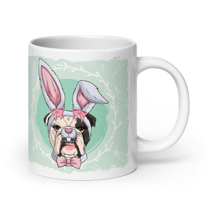 Female Easter Bulldog Mug (20oz) | B&amp;W Colored
