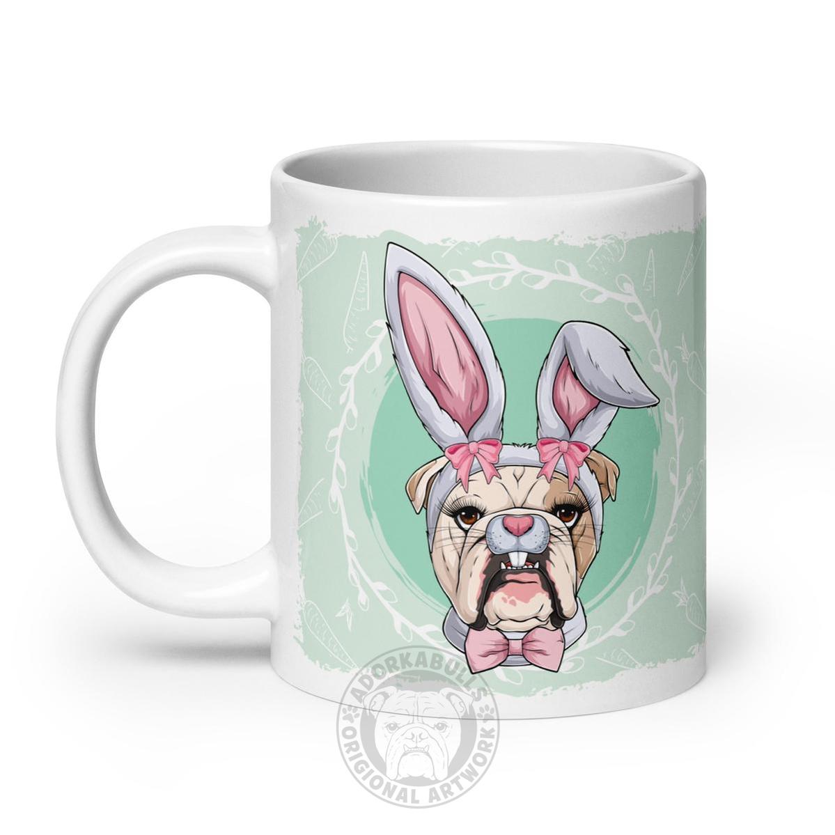 Female Easter Bulldog Mug (20oz) | Fawn &amp; White Colored