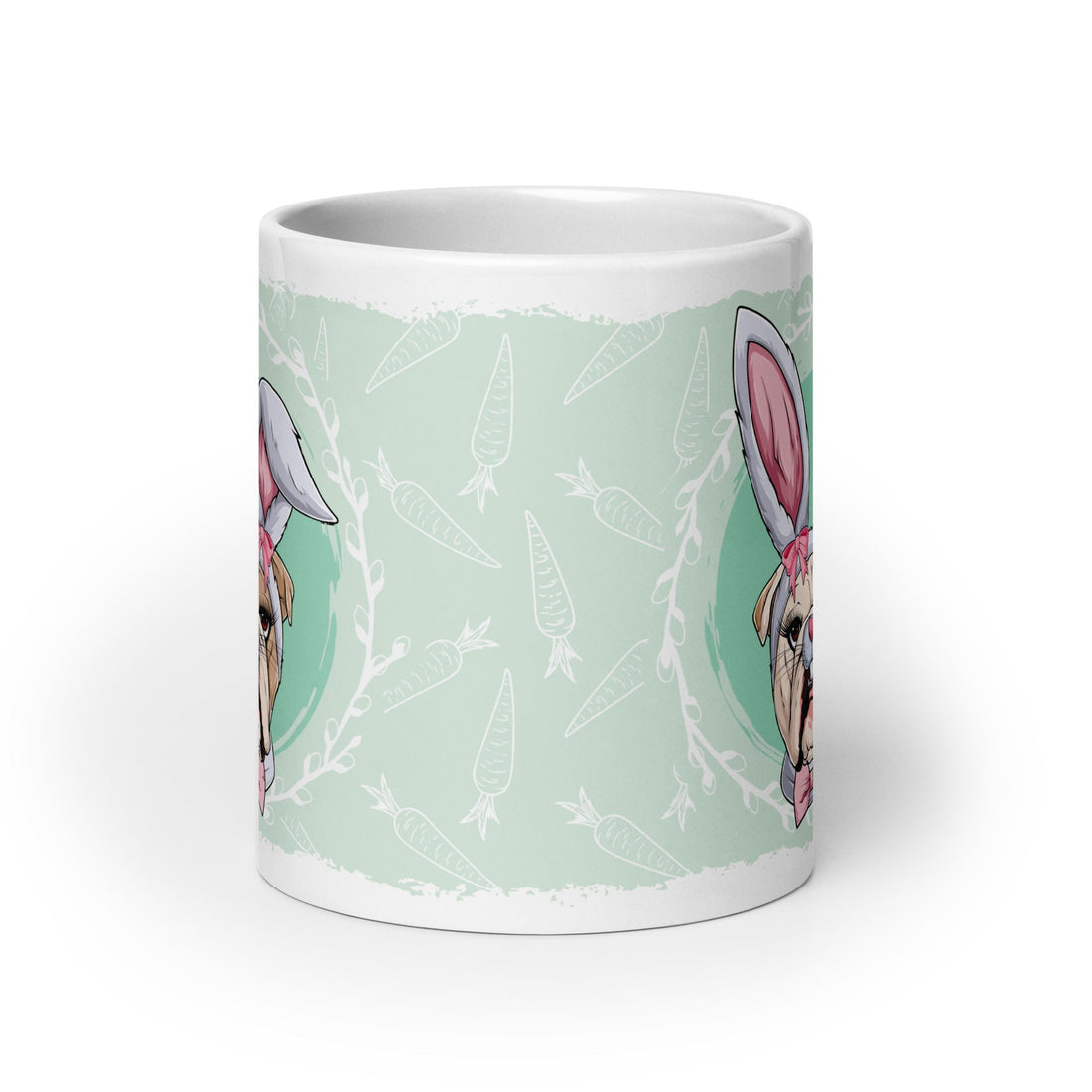 Female Easter Bulldog Mug (20oz) | Fawn &amp; White Colored